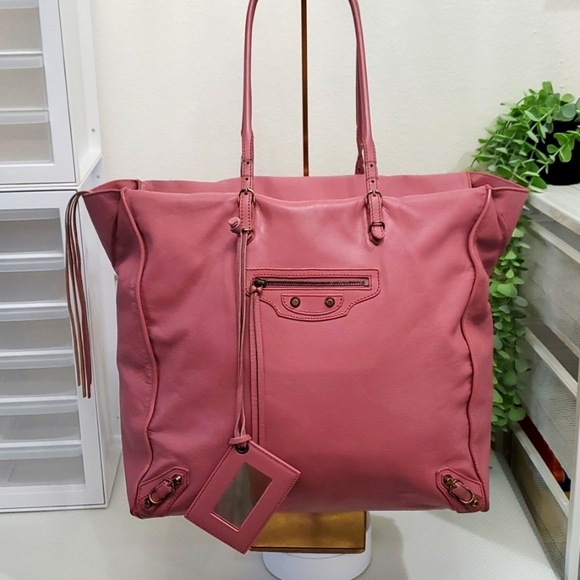 🇮🇹Balenciaga Pink Papier A5 XL Leather Tote Bag💕💕💕 - Picture 1 of 16